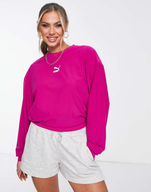 Puma organza mesh sweatshirt in pink exclusive to ASOS LPINK LPINK