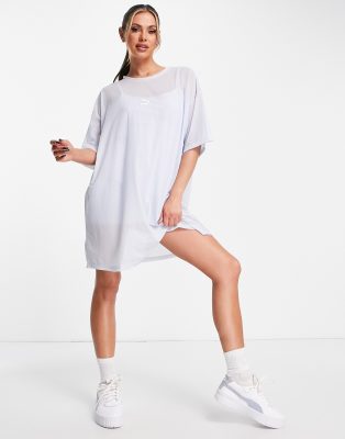 White mesh shirt store dress