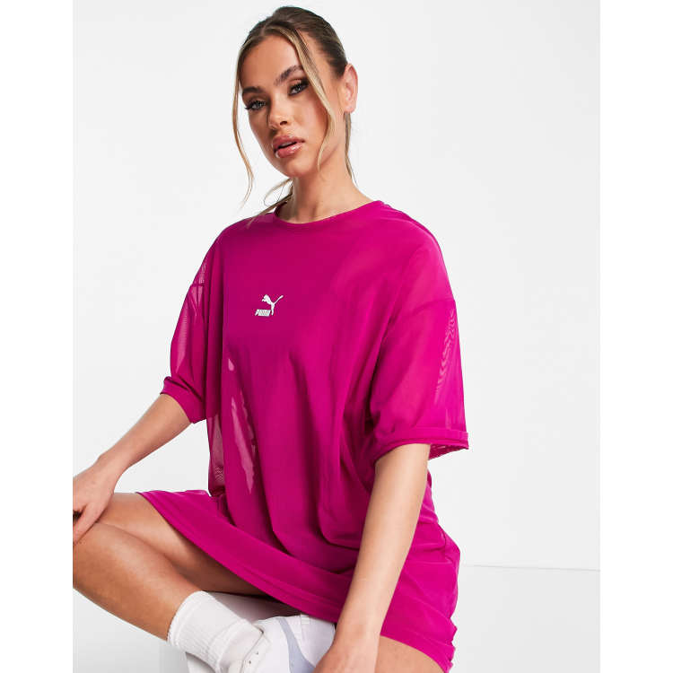 Puma organza mesh t-shirt dress in pink - exclusive to ASOS