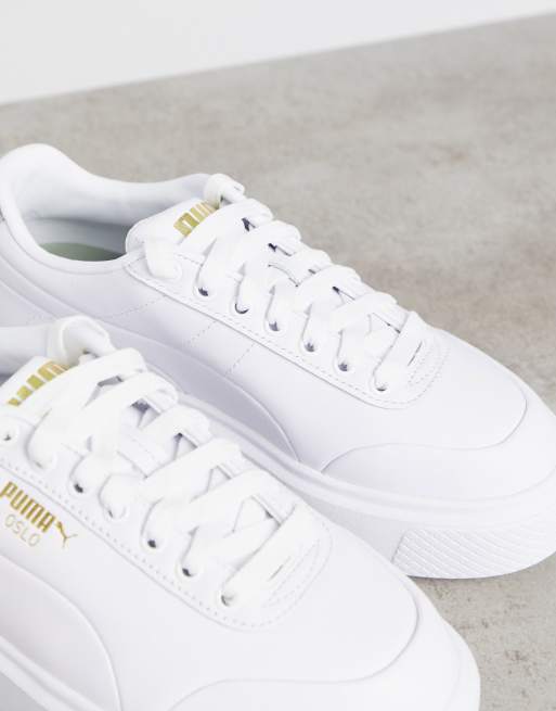 Puma - Oslo - Baskets femme - Blanc et vert cendré