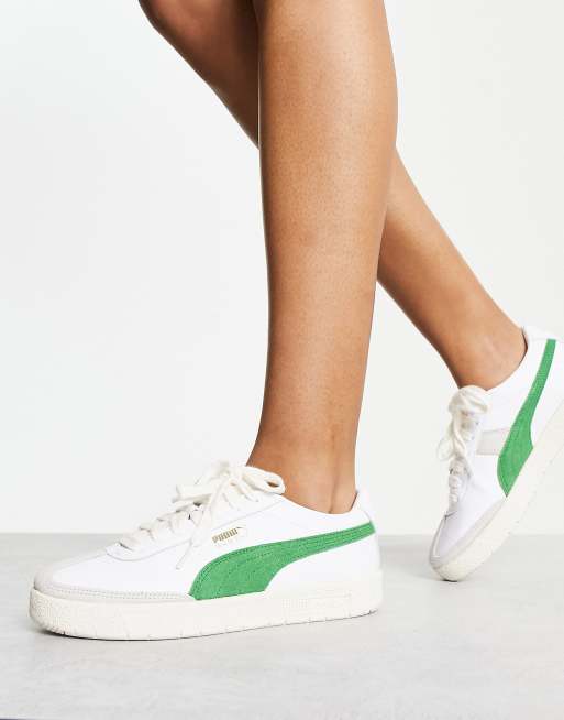 Puma white hot sale and green