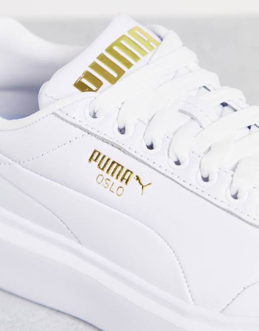 Puma Oslo Femme sneakers in white and baby blue ASOS