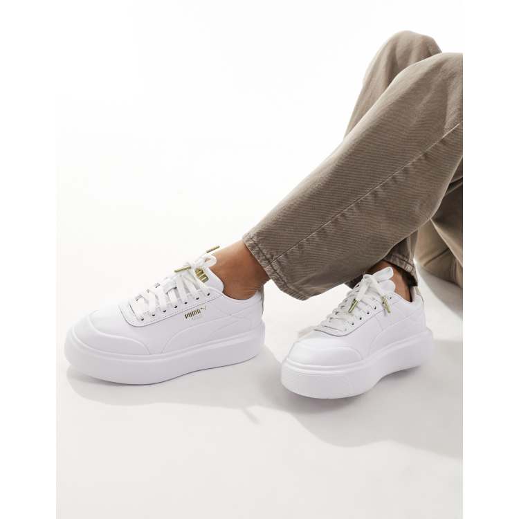 PUMA Oslo Femme sneakers in white and gold