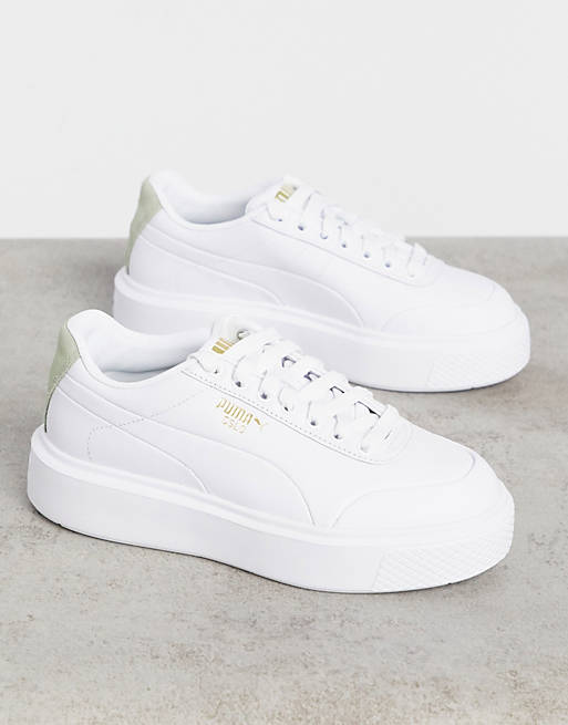 Trainers/Puma Oslo Femme trainers in white and sage 