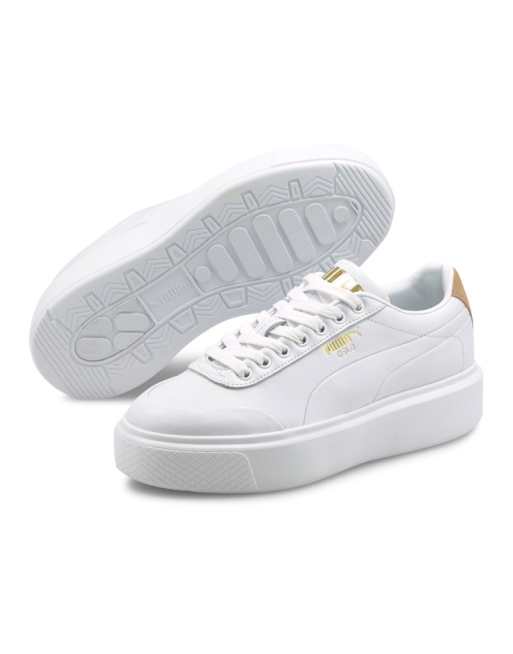 Puma – Oslo Femme – Vita och bruna sneakers