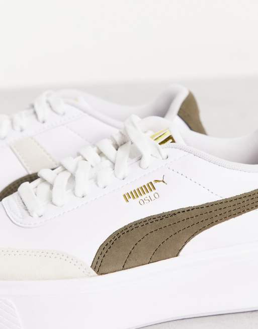 Puma Oslo Maja archive sneakers in white and green