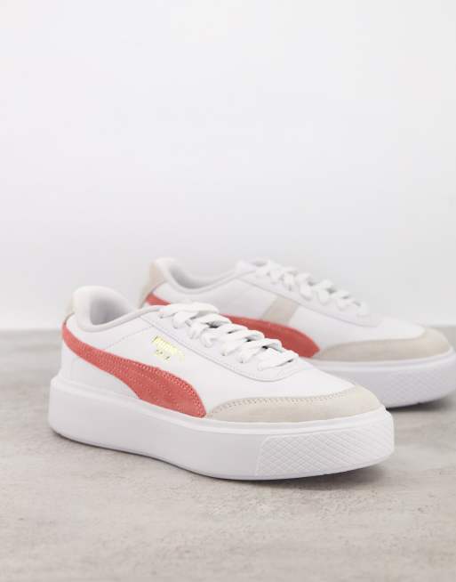 PUMA - Oslo Maja Revive - Sneakers in wit en perzikkleur