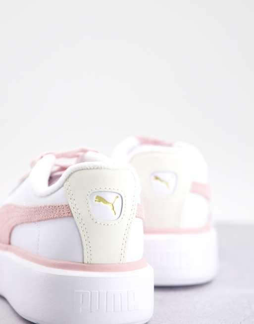 Puma – Oslo Maja – Sneaker aus Wildleder in Weiß und Pastellrosa, 2 von 4