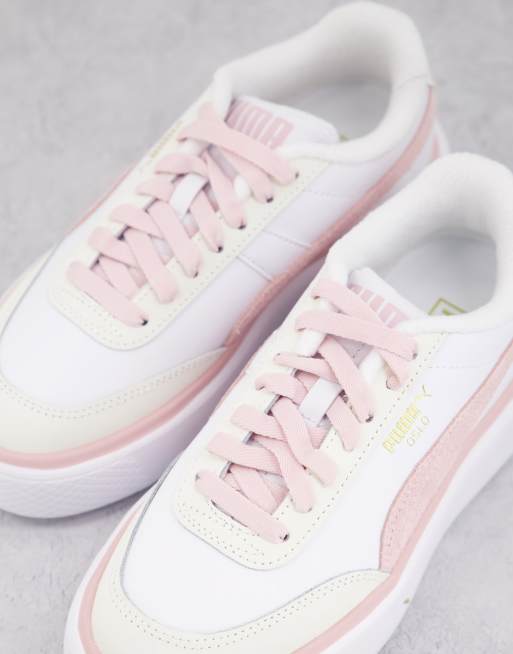 Puma – Oslo Maja – Sneaker aus Wildleder in Weiß und Pastellrosa, 3 von 4