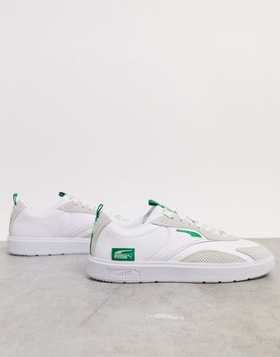 Puma Oslo Pro leather trainer in white and green - ASOS Price Checker