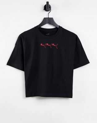 Puma overbranding t-shirt in black