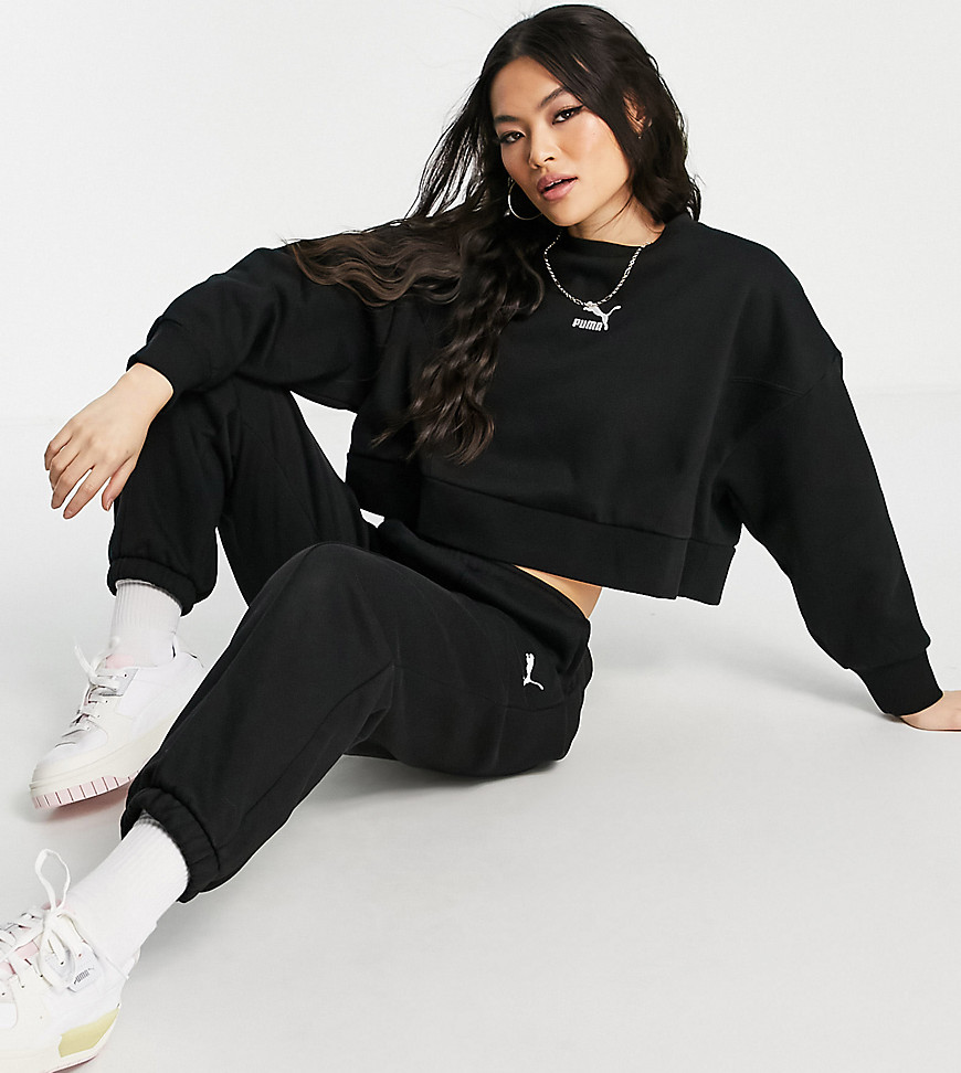 Puma oversized boxy sweatshirt in black - exclusive to ASOS