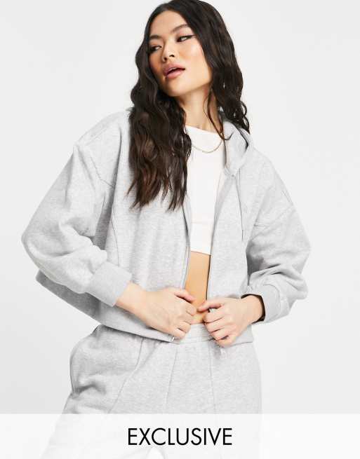 Puma - Oversized hoodie met boxy pasvorm en ritssluiting in grijs, exclusief bij ASOS