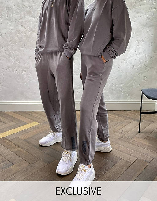 Puma oversized joggers in washed charcoal - exclusive to ASOS