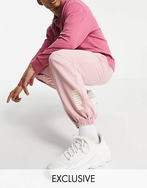 Puma oversized joggers in washed pink - exclusive to ASOS