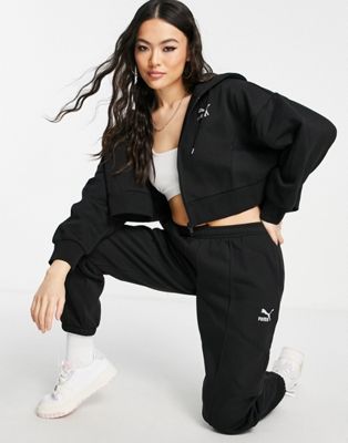 Puma oversized pleated trackies in black Exclusive to ASOS - ASOS Price Checker