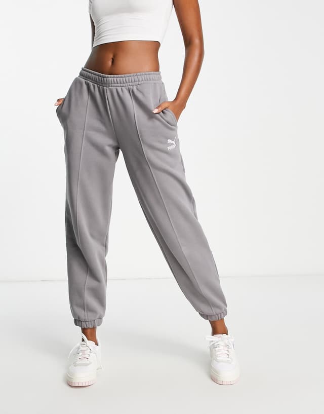 Puma oversized pleated sweatpants in storm gray - exclusive to ASOS