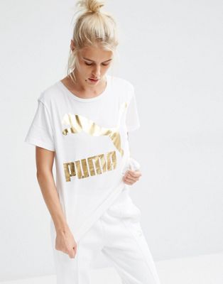 puma t shirt with gold logo