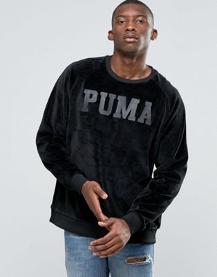 Puma Oversized Velvet Sweatshirt In 