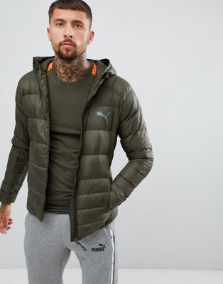 Puma Packable Hooded Jacket In Green 