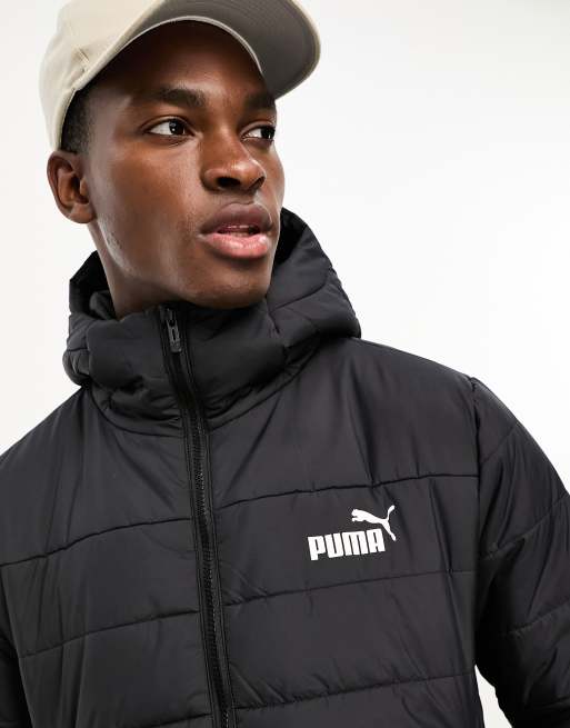 Puma padded jacket with hood in black