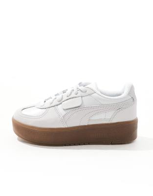 Puma Palermo Elevata Platform Sneakers In White