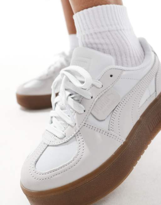 【Puma】Palermo Elevata Warm White Silver Amazon.com | Puma - Womens Palermo Moda Shoes, Color White