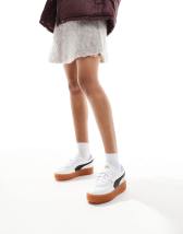 PUMA Mayze Stack Sneakers with oatmeal detail in white | ASOS