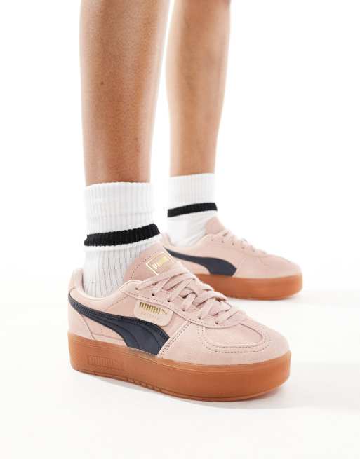 PUMA Palermo Eleveta sneakers in baby pink & navy, 4 of 5
