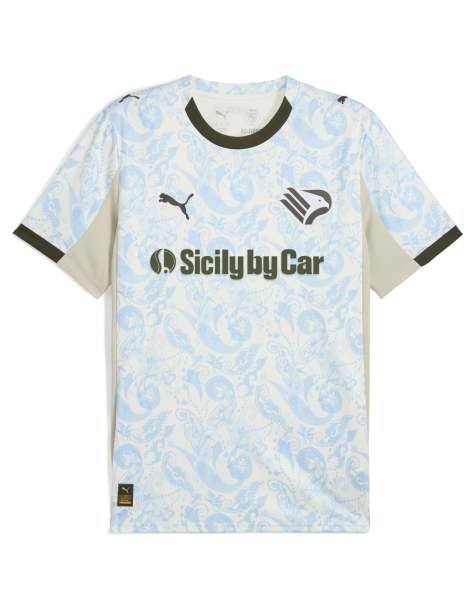 Puma Palermo fc 25/26 third jersey crew short sleeve t-shirt in warm white-team light blue - view 1