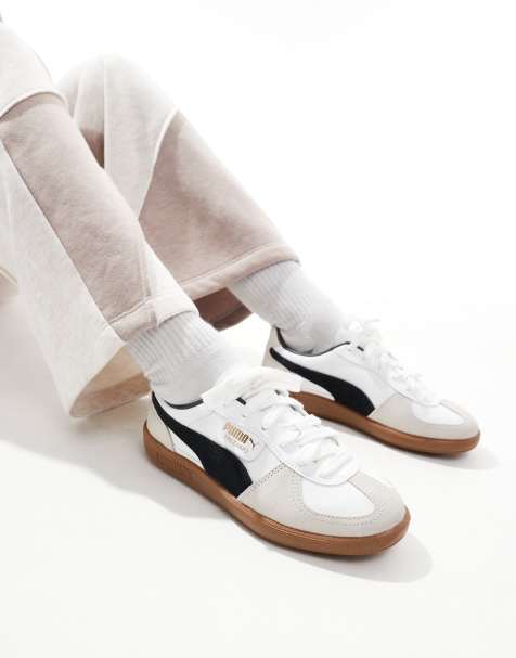 PUMA - Palermo - Hvide og sorte sneakers i læder - view 1