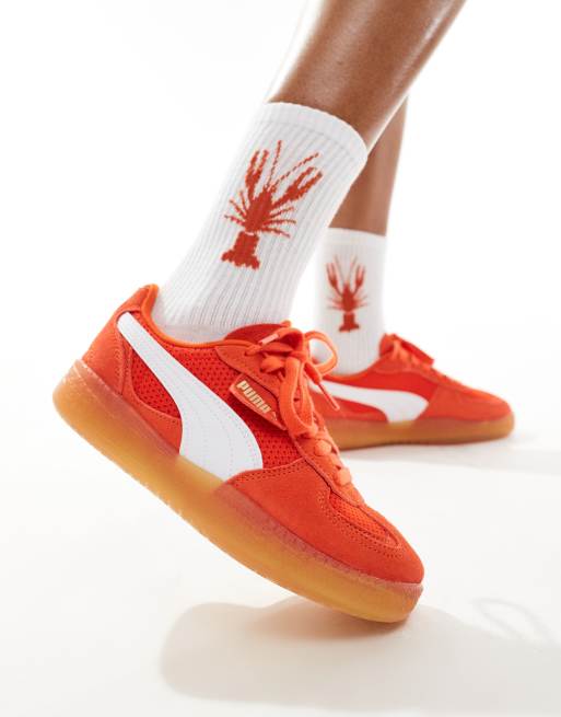 PUMA – Palermo LaModa – Röda sneakers i vintagestil