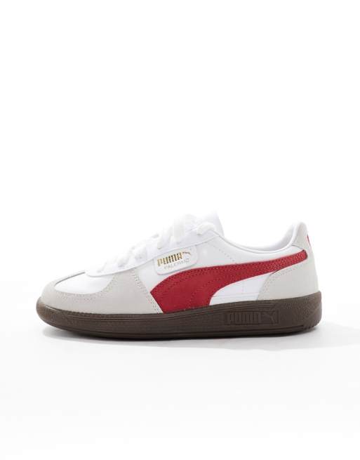 Red on sale leather pumas