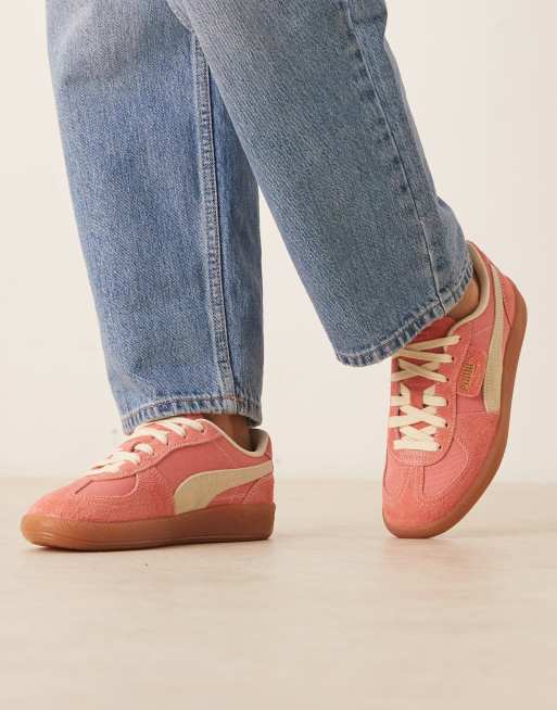 Puma - Palermo - Lyserøde og gule sneakers i vintage-stil