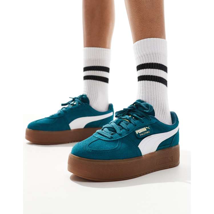 Puma suede platform trace blue best sale