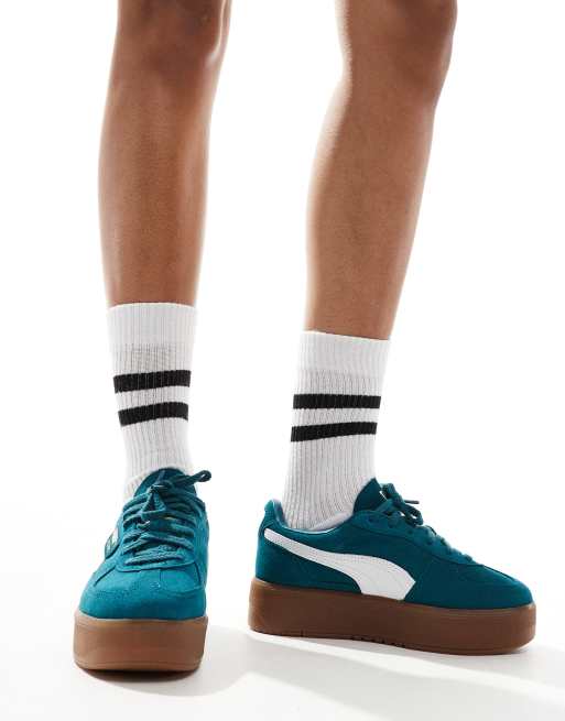 Puma suede platform green best sale