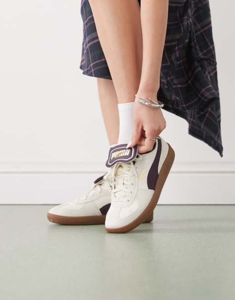 PUMA – Palermo Premium – Sneaker in Wollweiß und Pflaume - view 1