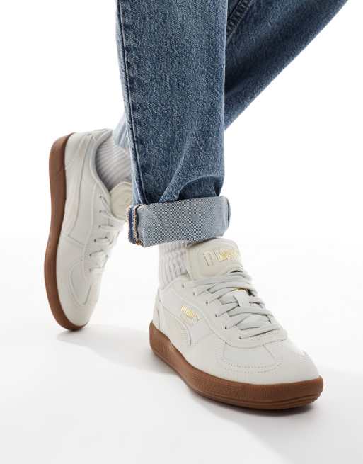 PUMA Palermo Premium sneakers in off-white 