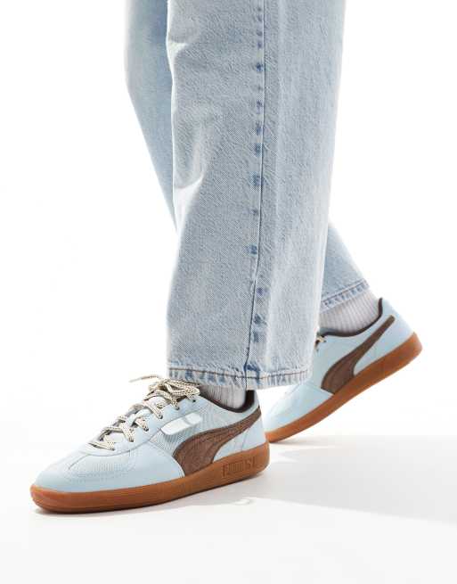 PUMA Palermo sneakers in blue and brown | ASOS