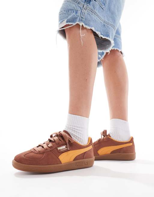 PUMA Palermo sneakers in brown and orange ASOS