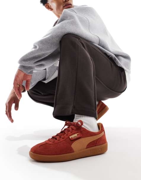 PUMA Palermo sneakers in burgundy and brown detail - view 1