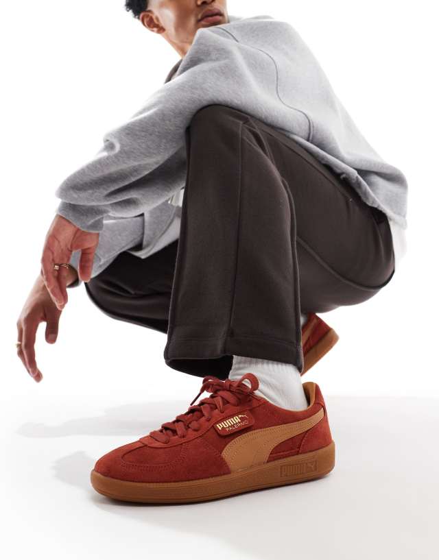 PUMA Palermo sneakers in burgundy and brown detail | ASOS