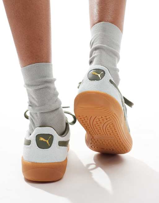 PUMA Palermo sneakers in green and light blue, 3 of 5