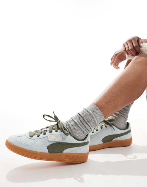 PUMA Palermo sneakers in green and light blue, 5 of 5