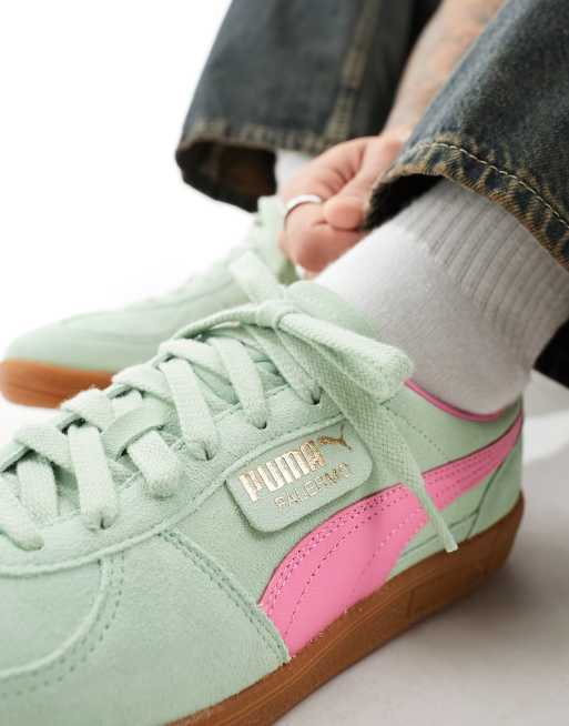 Puma Palermo Special trainers in pink and green, ASOS