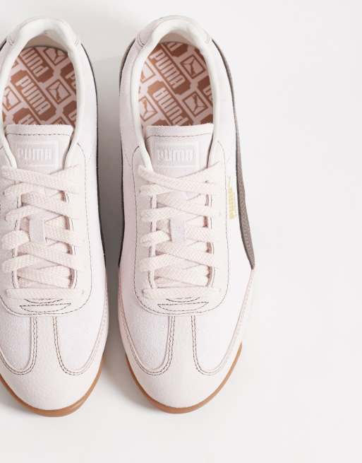Puma Palermo sneakers in green with gum sole and lace detail, 3 of 5