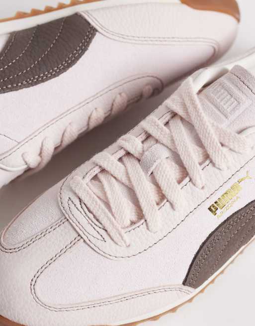 Puma Palermo sneakers in green with gum sole and lace detail, 4 of 5