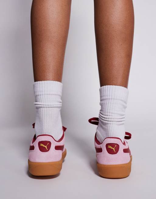 PUMA palermo sneakers in light pink and red, 3 of 5