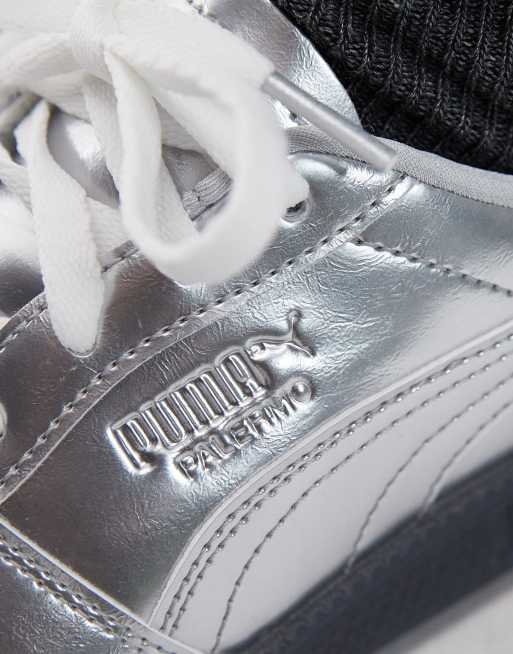 PUMA Palermo sneakers in metallic silver | ASOS