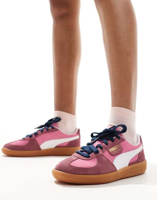 Puma women's suede platform trace flowery trainers black/mauve sale